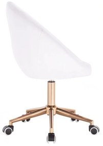 LuxuryForm DESIGN Kreslo VERA na zlatej podstave s kolieskami - biele