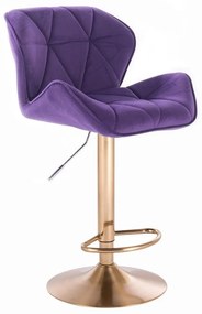 LuxuryForm Barová stolička MILANO VELUR na zlatom tanieri - fialová
