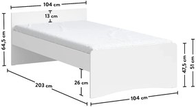 Posteľ 100x200cm Pure - biela