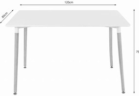 Stôl ADRIA 120 cm x 80 cm - biely