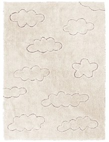 Krémový prateľný ručne tkaný bavlnený detský koberec 140x200 cm Clouds – Lorena Canals