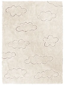 Krémový prateľný ručne tkaný bavlnený detský koberec 140x200 cm Clouds – Lorena Canals
