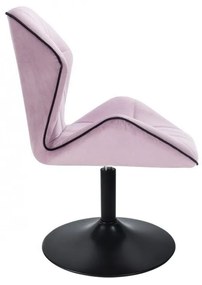 LuxuryForm DESIGN Stolička MILANO MAX VELUR na čiernom tanieri - levanduľa