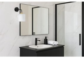 Nástenné svietidlo Riffle Square, 1x biele sklenené tienidlo, b/g