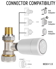 Immax NEO 07732L - Termostatická hlavica 2xAA/3V Tuya