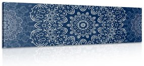 Obraz modrá Mandala s abstraktným vzorom - 150x50