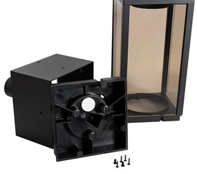 Vonkajšia stojaca lampa čierna s dymovým sklom 40 cm IP44 - Charlois