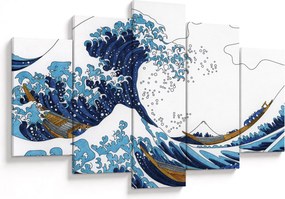 Obraz - Japonská kresba, vlny (150x105 cm)
