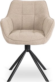 PROXIMA.store - Člúnená otočná stolička PEONY FARBA: béžová