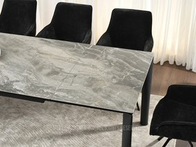 Jedálenský stôl Telefonico (mramor + čierna). Akcia -15%. Vlastná spoľahlivá doprava až k Vám domov. 1137183