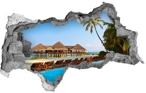 Nálepka fototapeta 3D Plavecký bazén na maldivách nd-b-84412154