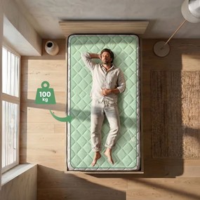 Jednolôžková posteľ so zdvíhacím roštom a matracom 100x200 cm dub sonoma