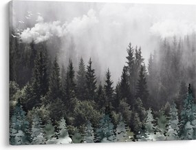 Obraz - Les s ilustrovanými prvkami (70x50 cm)