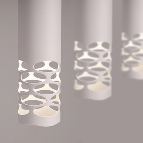 Závesné svietidlo Liro, 3x biele kovové tienidlo