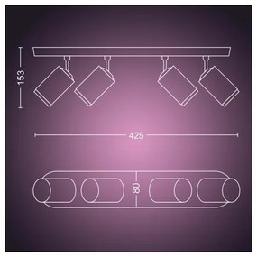 Philips - LED RGBW Stmievateľné bodové svietidlo Hue FUGATO 4xGU10/4,2W/230V čierna
