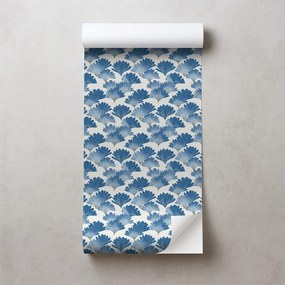 Samolepiaca tapeta modré akvarelové listy