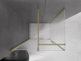 Mexen Velar, sprchový kút s posuvnými dverami 100 x 80 cm, 8mm sklo námraza, zlatá matná, 871-100-080-31-55