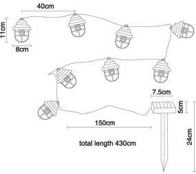 Globo 33059-8 - LED Solárna dekoratívna svietidlo 8xLED/3,2V IP44