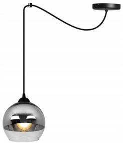 Závesné svietidlo Bergen Spider, 1x chrómové/transparentné sklenené tienidlo (fi 15cm)