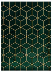 Koberec EMERALD exkluzívny 1014 glamour, styl kocka fľaškovo zelený / zlatý