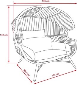 Záhradné kreslo vajíčko pre dvoch LUZIA