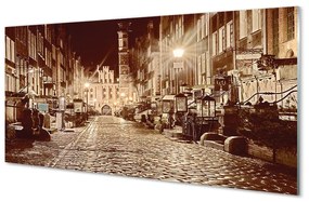 Sklenený obraz Gdańsk Staré Mesto Nočné 125x50 cm