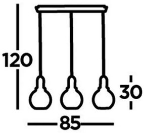 Searchlight 36632-3AC - Luster na lanku SNOWDROP 3xE27/60W/230V mosadz