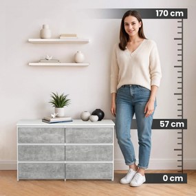 Komoda CL6 100 cm bílá/beton