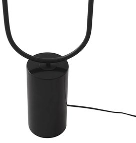 Art Deco stojaca lampa čierna s dymovým sklom 2-svetlo - Rid