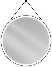 Mexen Reni, LED kúpeľňové zrkadlo s podsvietením 100x100 cm, 6000K, čierny rám, ochrana proti zahmlievaniu, 9812-100-100-611-70