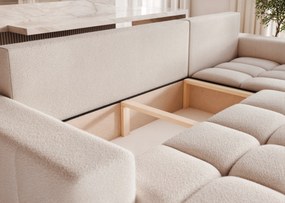 Moderný rohový rozkladací gauč OGEN sivo-béžový