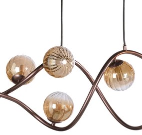 ONLI - Luster na lanku FRIDA 8xG9/10W/230V medená