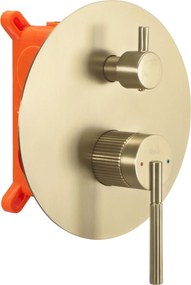 Rea Argon, sprchová súprava pod omietku + krabicový inštalačný systém BOX, zlatá matná, REA-P7810