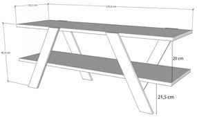 TV stolík April biely/orech
