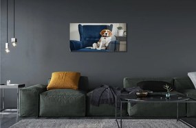 Sklenený obraz sediaci pes 125x50 cm