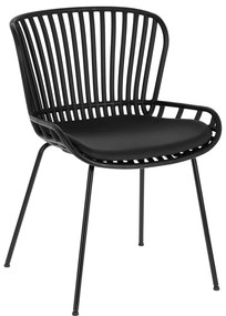 Čierne záhradné stoličky s oceľovou konštrukciou Kave Home Surpik