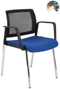 Konferenčná stolička KENT PROKUR SIEŤ black & white KOŽENKA Valencia, Silvertex