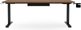 Elektrický stôl s reguláciou výšky ergonomický antracitový/orech,1600x800 mm: ARIA