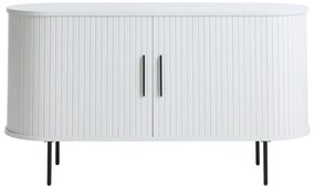 Biela komoda s posuvnými dverami 140x76x45 cm Nola – Unique Furniture