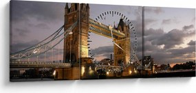 Obrázok - Tower Bridge v noci (s hodinami) (90x30 cm)