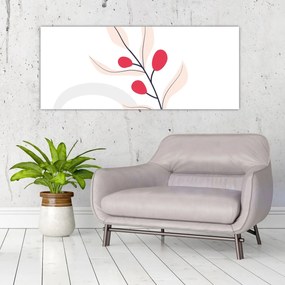 Obraz - Ružová florálna abstrakcia N⁰3 (120x50 cm)
