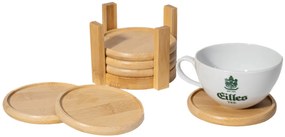 Sada 6 ks bambusových podtácků EMERALD hnědá