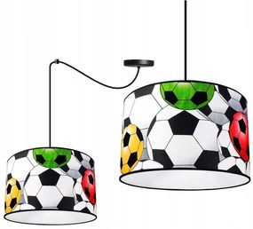 Detské závesné svietidlo Soccer Spider, 1x textilné tienidlo so vzorom, (výber z 2 farieb konštrukcie)