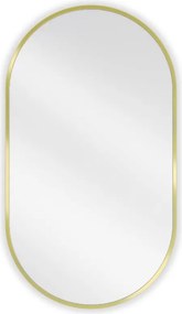 Mexen Loft oválne kúpeľňové zrkadlo 80 x 45 cm, zlatý rám - 9851-080-045-000-50