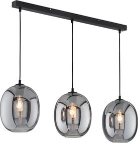 Čierne závesné svietidlo so skleneným tienidlom Nayla – Fischer &amp; Honsel