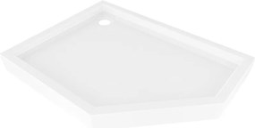 Mexen Flow+, päťuholníková sprchová vanička, ľavá, 100 x 80 cm, biela lesklá, 46P108010LH