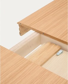 Rozkladací jedálenský stôl s prídavnou doskou v dekore duba 90x200 cm Lenon – Kave Home