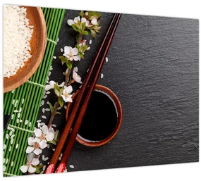 Sklenený obraz - Sushi (70x50 cm)