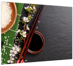 Sklenený obraz - Sushi (70x50 cm)