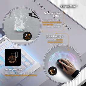 Biely herný a kancelársky stôl X-Mate 160 x 75 x 75 cm Doablo Chairs